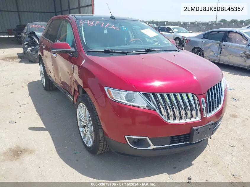 2LMDJ8JK8DBL45357 2013 Lincoln Mkx