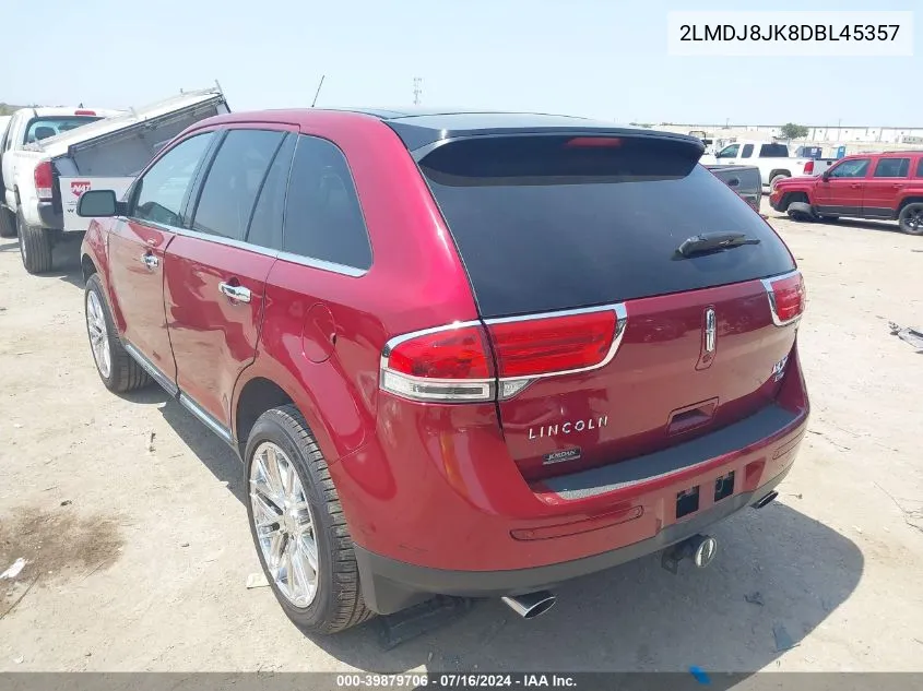 2013 Lincoln Mkx VIN: 2LMDJ8JK8DBL45357 Lot: 39879706