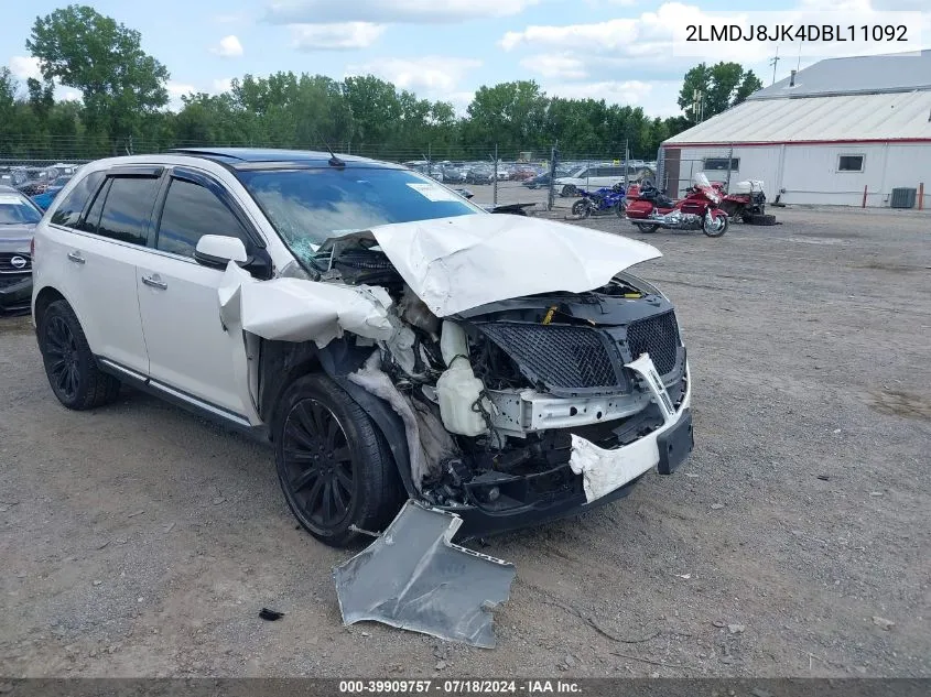 2013 Lincoln Mkx VIN: 2LMDJ8JK4DBL11092 Lot: 39909757