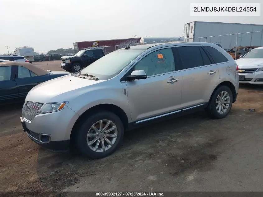 2013 Lincoln Mkx VIN: 2LMDJ8JK4DBL24554 Lot: 39932127