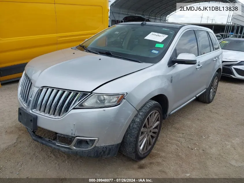 2013 Lincoln Mkx VIN: 2LMDJ6JK1DBL13838 Lot: 39948077