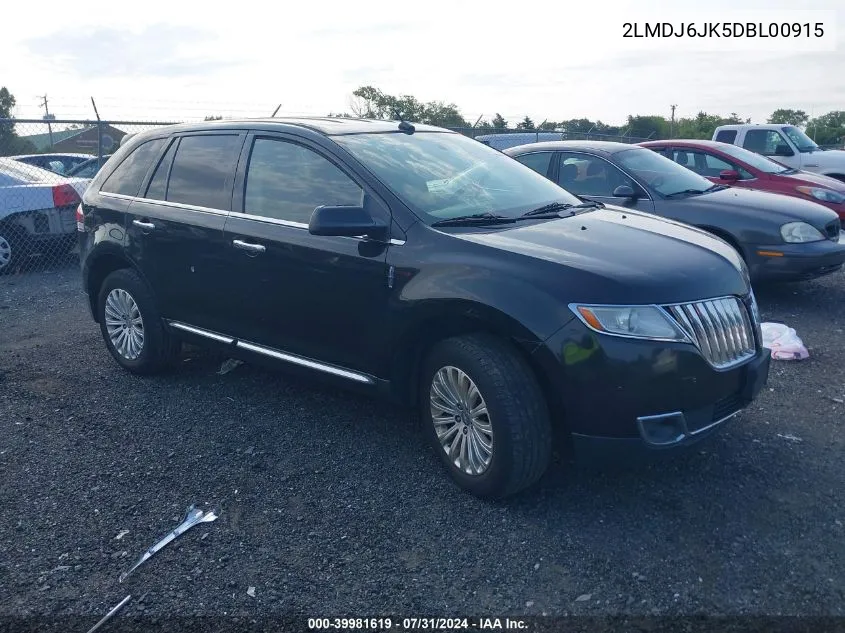 2013 Lincoln Mkx VIN: 2LMDJ6JK5DBL00915 Lot: 39981619