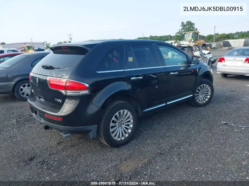 2013 Lincoln Mkx VIN: 2LMDJ6JK5DBL00915 Lot: 39981619