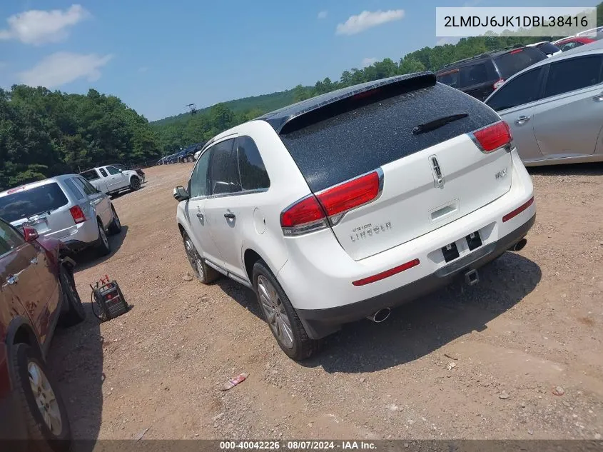 2013 Lincoln Mkx VIN: 2LMDJ6JK1DBL38416 Lot: 40042226