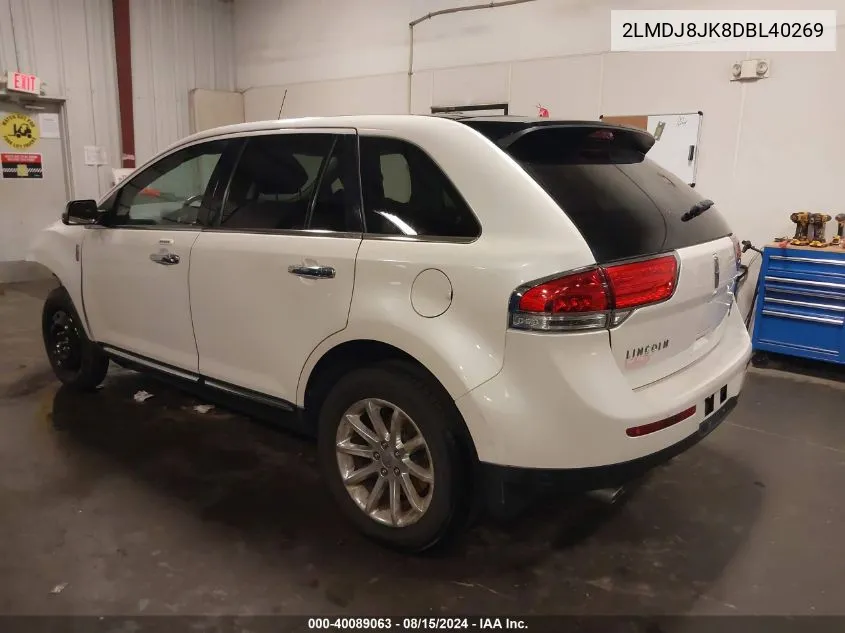 2013 Lincoln Mkx VIN: 2LMDJ8JK8DBL40269 Lot: 40089063