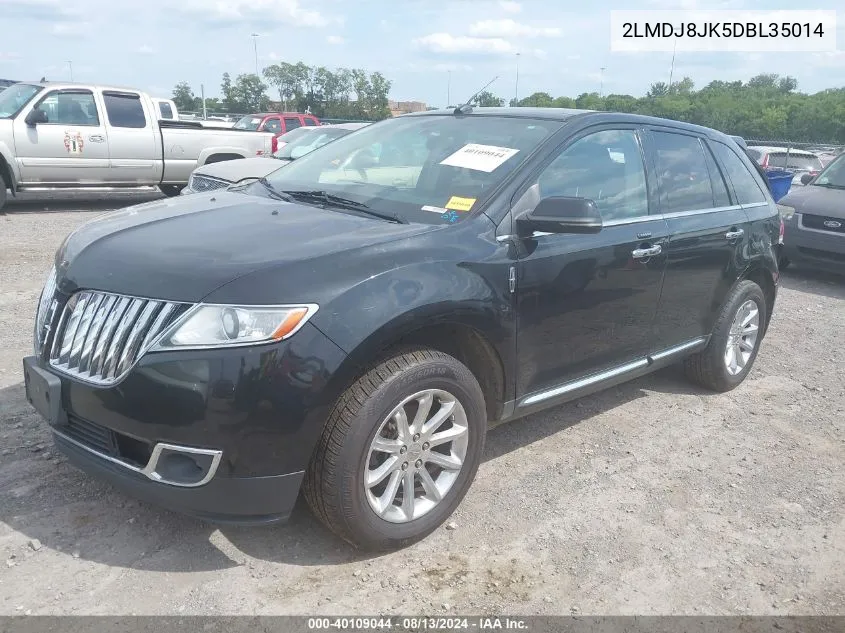 2013 Lincoln Mkx VIN: 2LMDJ8JK5DBL35014 Lot: 40109044