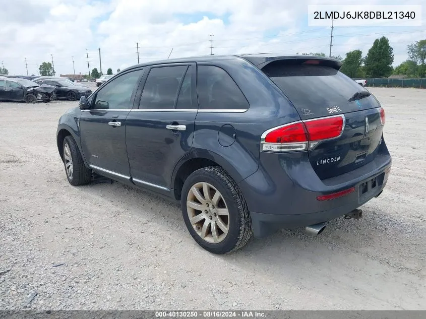 2013 Lincoln Mkx VIN: 2LMDJ6JK8DBL21340 Lot: 40130250