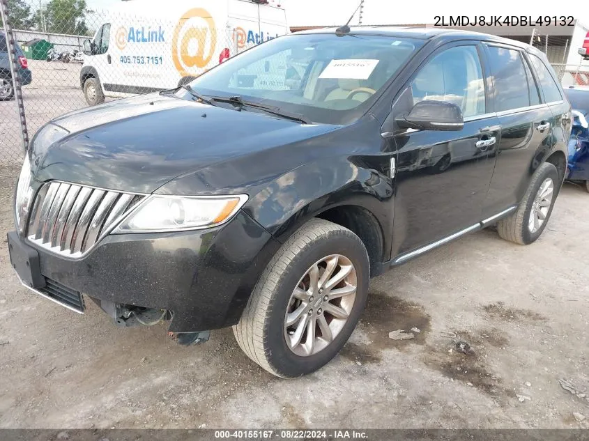 2013 Lincoln Mkx VIN: 2LMDJ8JK4DBL49132 Lot: 40155167