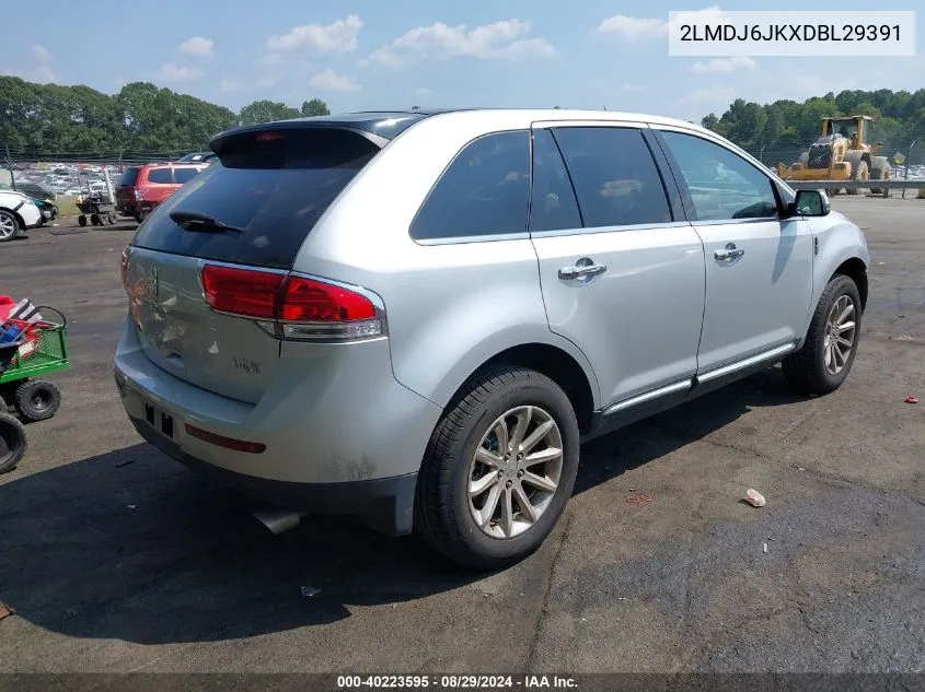 2013 Lincoln Mkx VIN: 2LMDJ6JKXDBL29391 Lot: 40223595