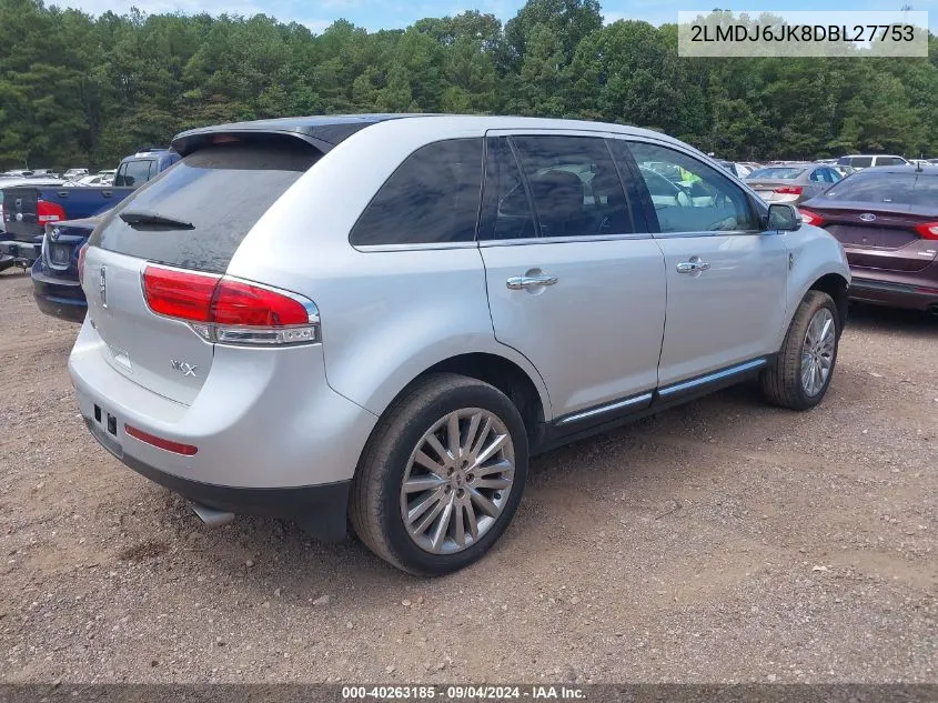 2013 Lincoln Mkx VIN: 2LMDJ6JK8DBL27753 Lot: 40263185