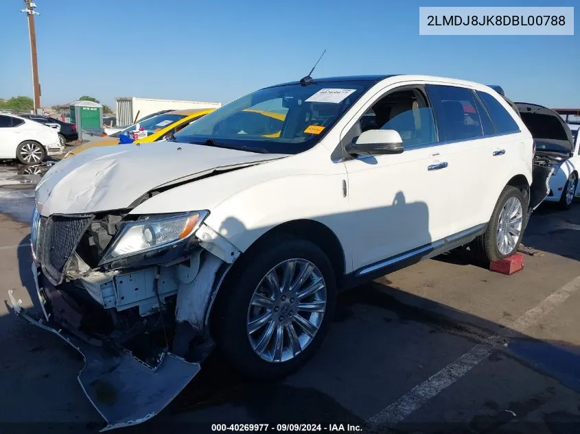 2013 Lincoln Mkx VIN: 2LMDJ8JK8DBL00788 Lot: 40269977