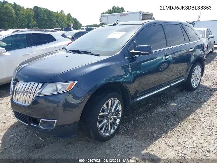 2013 Lincoln Mkx VIN: 2LMDJ6JK3DBL38353 Lot: 40307626