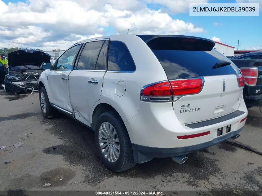 2013 Lincoln Mkx VIN: 2LMDJ6JK2DBL39039 Lot: 40321554