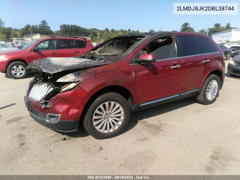 2013 Lincoln Mkx VIN: 2LMDJ8JK2DBL38744 Lot: 40323858