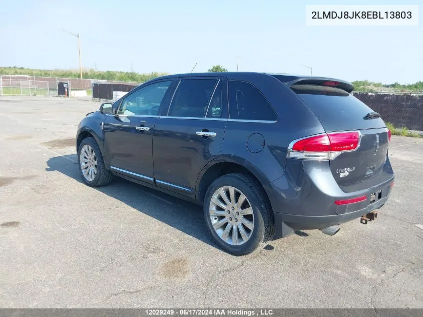 2014 Lincoln Mkx VIN: 2LMDJ8JK8EBL13803 Lot: 12029249