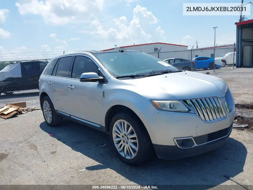 2014 Lincoln Mkx VIN: 2LMDJ6JKXEBL20031 Lot: 39596222