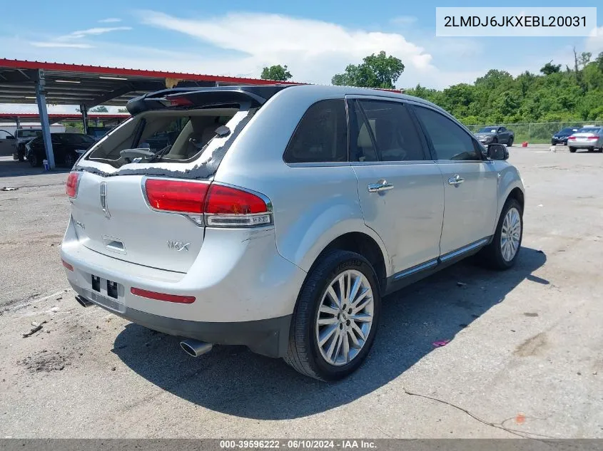 2014 Lincoln Mkx VIN: 2LMDJ6JKXEBL20031 Lot: 39596222