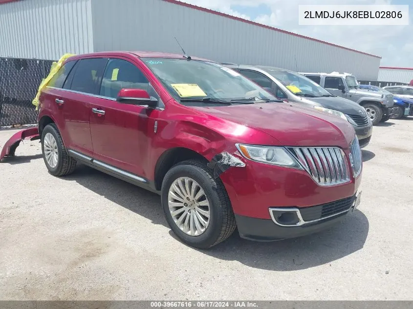 2014 Lincoln Mkx VIN: 2LMDJ6JK8EBL02806 Lot: 39667616