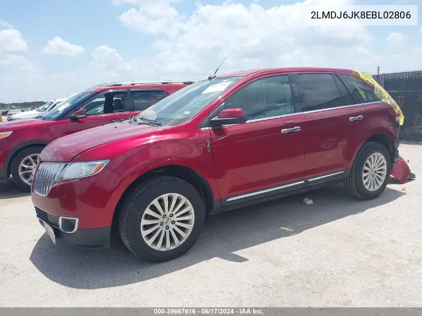 2LMDJ6JK8EBL02806 2014 Lincoln Mkx