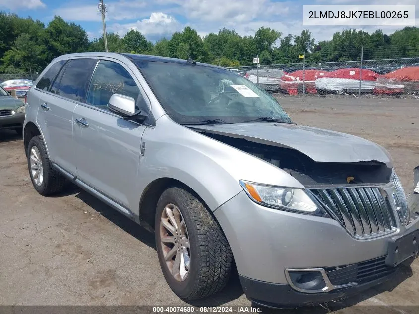 2014 Lincoln Mkx VIN: 2LMDJ8JK7EBL00265 Lot: 40074680