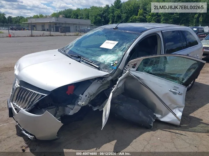 2014 Lincoln Mkx VIN: 2LMDJ8JK7EBL00265 Lot: 40074680