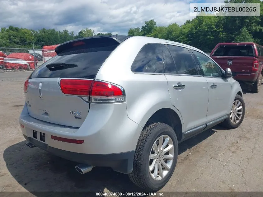 2014 Lincoln Mkx VIN: 2LMDJ8JK7EBL00265 Lot: 40074680