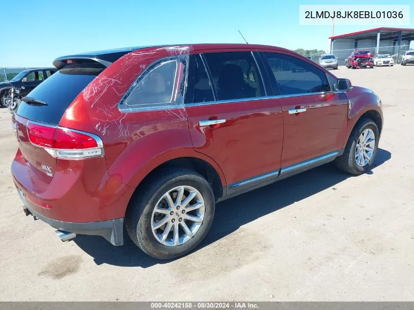 2014 Lincoln Mkx VIN: 2LMDJ8JK8EBL01036 Lot: 40242158