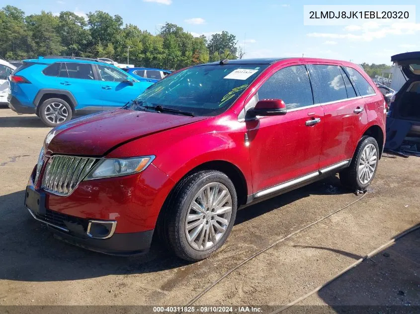 2014 Lincoln Mkx VIN: 2LMDJ8JK1EBL20320 Lot: 40311825