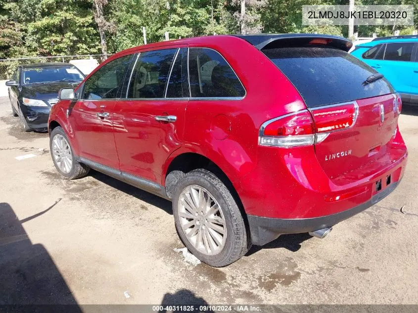 2014 Lincoln Mkx VIN: 2LMDJ8JK1EBL20320 Lot: 40311825