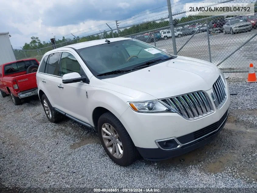 2LMDJ6JK0EBL04792 2014 Lincoln Mkx