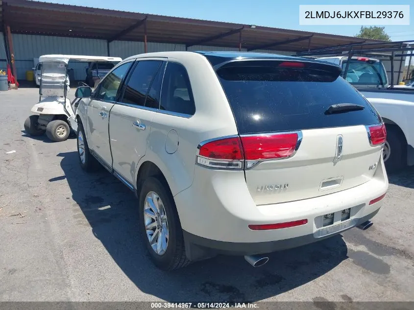 2015 Lincoln Mkx VIN: 2LMDJ6JKXFBL29376 Lot: 39414967