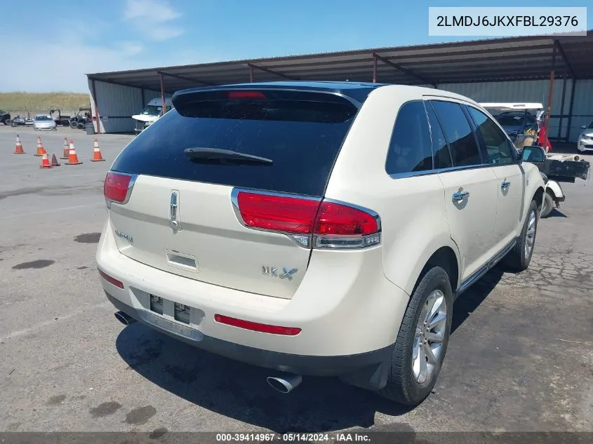 2015 Lincoln Mkx VIN: 2LMDJ6JKXFBL29376 Lot: 39414967