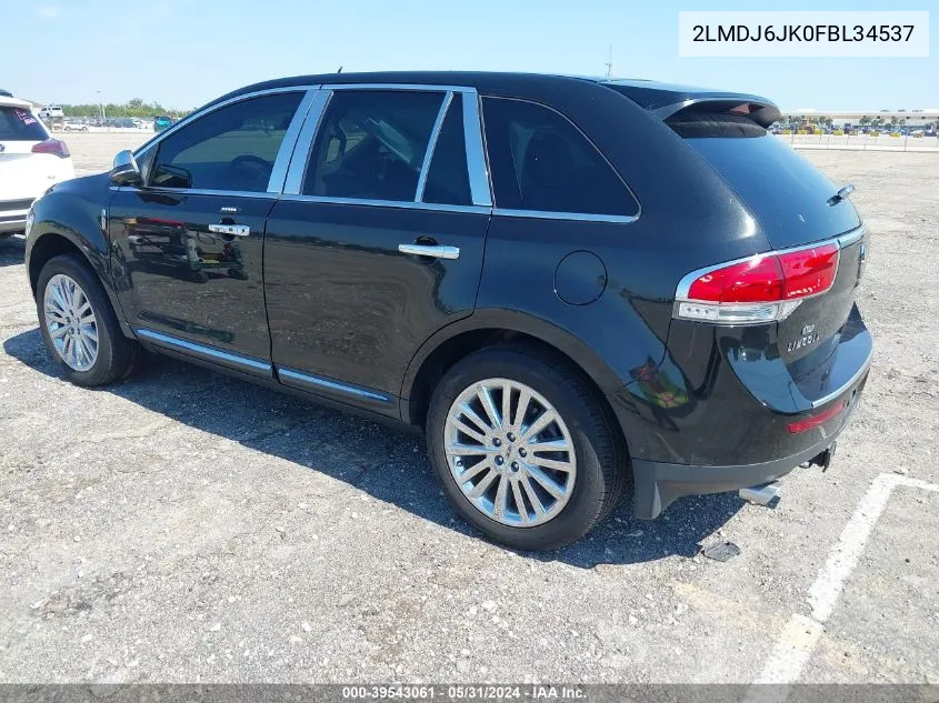 2015 Lincoln Mkx VIN: 2LMDJ6JK0FBL34537 Lot: 39543061