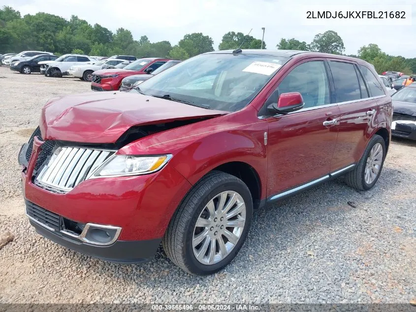 2015 Lincoln Mkx VIN: 2LMDJ6JKXFBL21682 Lot: 39565496