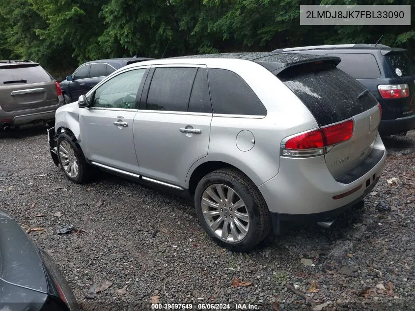 2015 Lincoln Mkx VIN: 2LMDJ8JK7FBL33090 Lot: 39597649