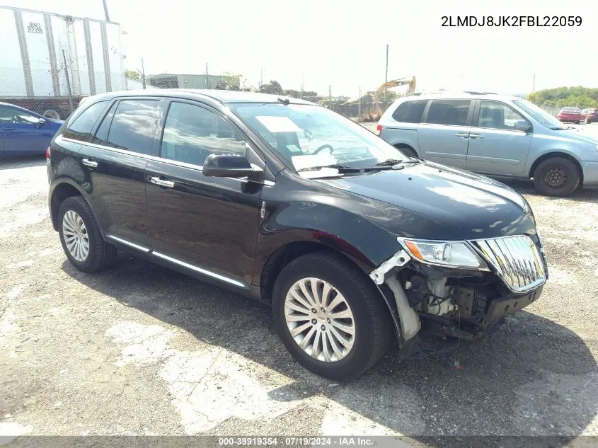 2015 Lincoln Mkx VIN: 2LMDJ8JK2FBL22059 Lot: 39919354