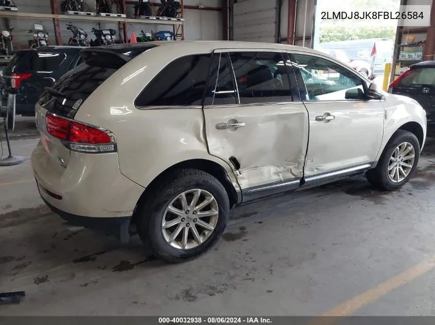 2015 Lincoln Mkx VIN: 2LMDJ8JK8FBL26584 Lot: 40032938