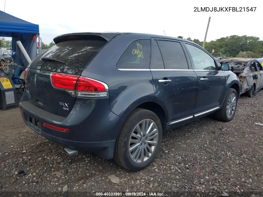 2015 Lincoln Mkx VIN: 2LMDJ8JKXFBL21547 Lot: 40333991