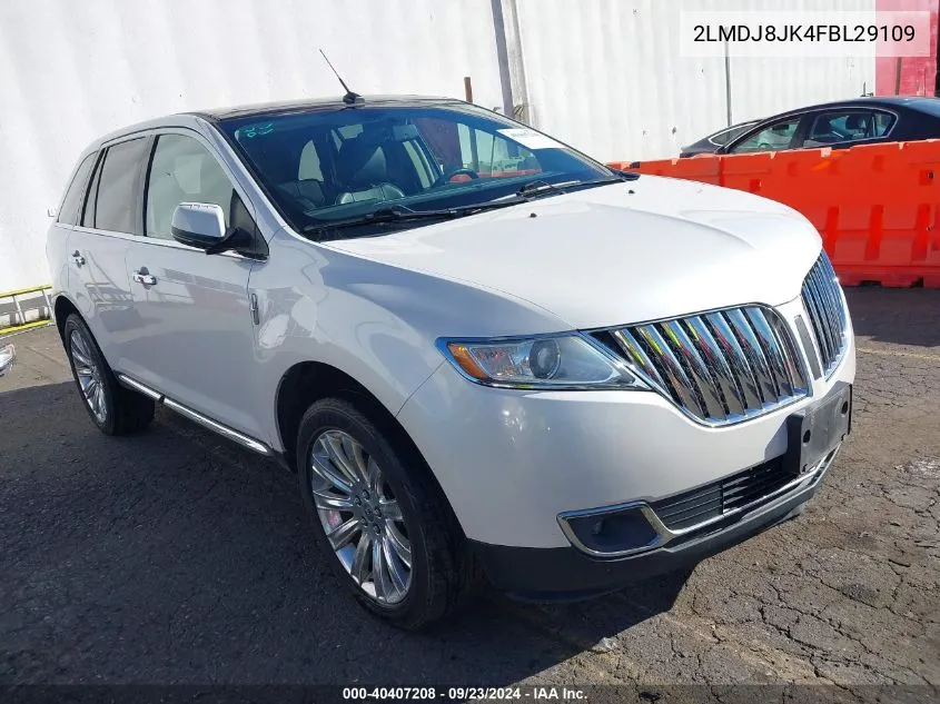 2015 Lincoln Mkx VIN: 2LMDJ8JK4FBL29109 Lot: 40407208