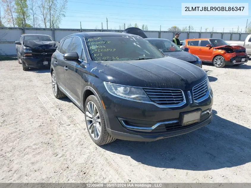 2LMTJ8LR9GBL86347 2016 Lincoln Mkx Reserve