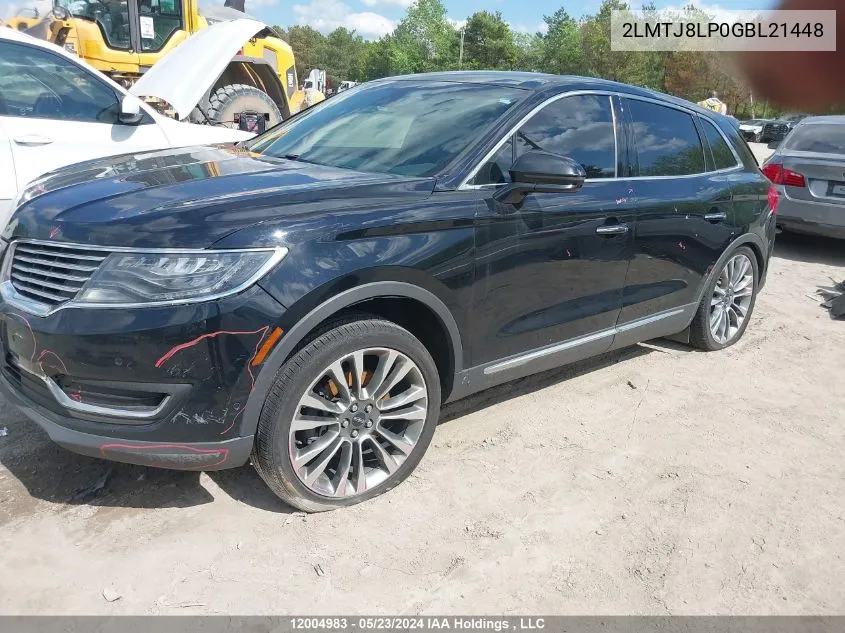 2LMTJ8LP0GBL21448 2016 Lincoln Mkx Reserve