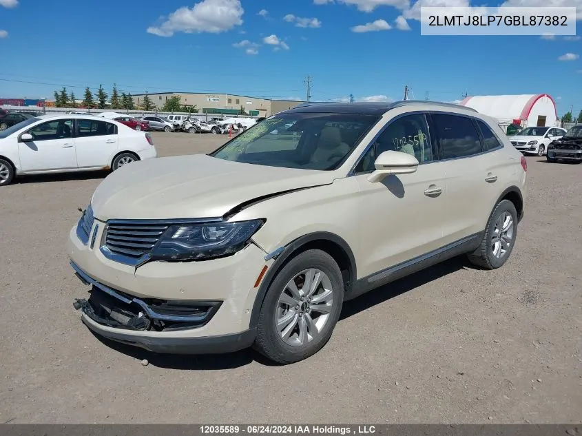 2016 Lincoln Mkx Reserve VIN: 2LMTJ8LP7GBL87382 Lot: 12035589