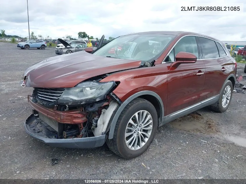 2016 Lincoln Mkx Select VIN: 2LMTJ8KR8GBL21085 Lot: 12056806