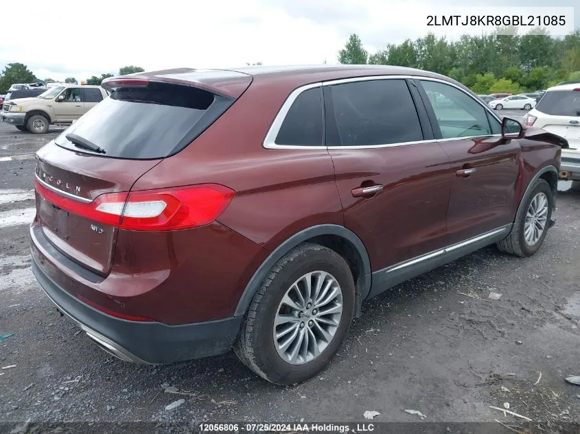 2016 Lincoln Mkx Select VIN: 2LMTJ8KR8GBL21085 Lot: 12056806