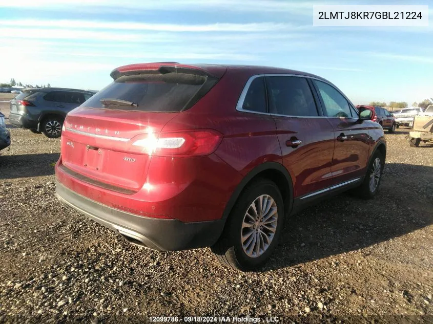 2LMTJ8KR7GBL21224 2016 Lincoln Mkx Select