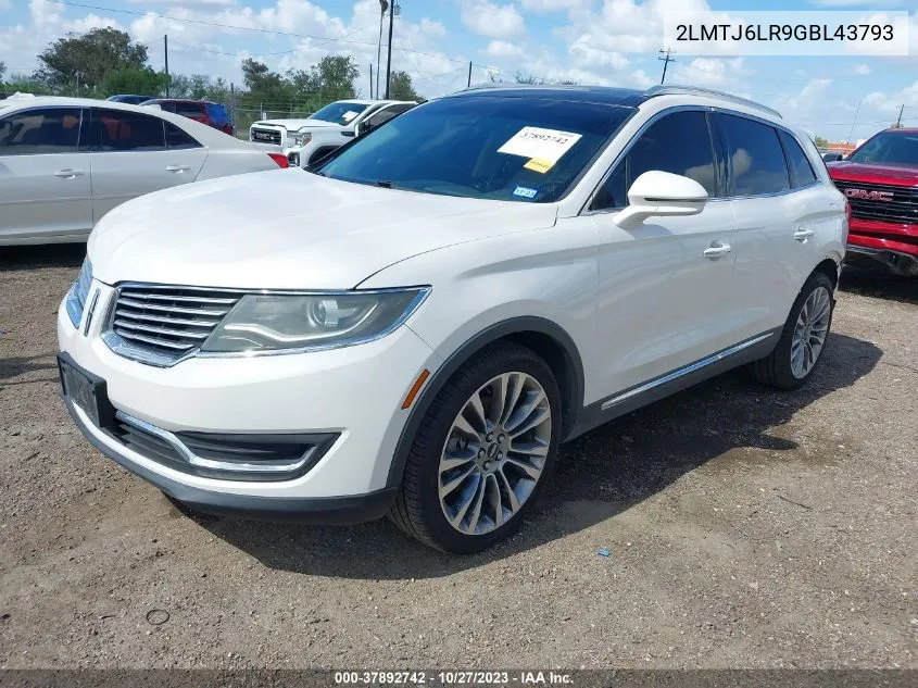 2LMTJ6LR9GBL43793 2016 Lincoln Mkx Reserve