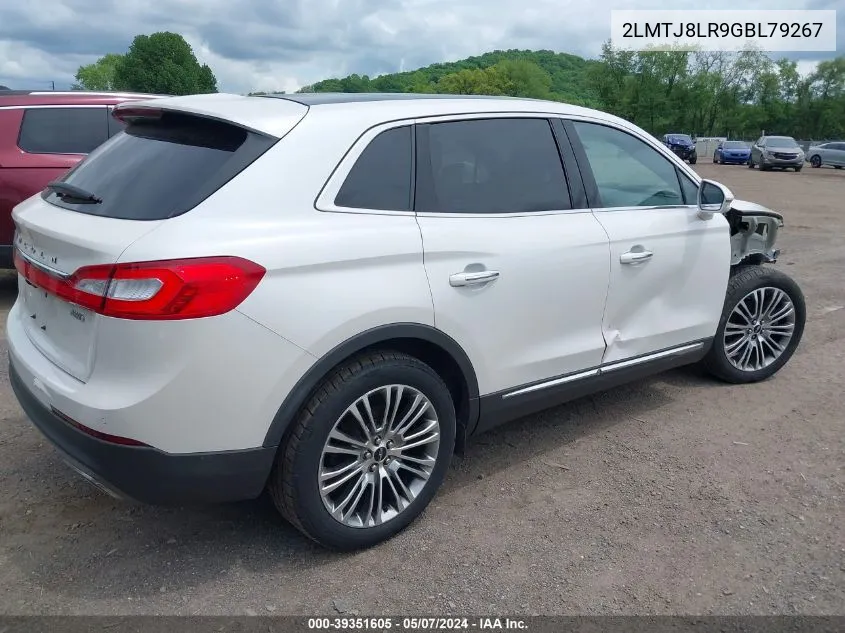 2016 Lincoln Mkx Reserve VIN: 2LMTJ8LR9GBL79267 Lot: 39351605