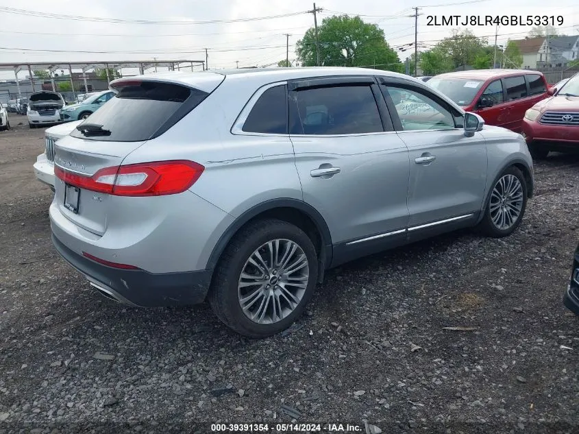 2016 Lincoln Mkx Reserve VIN: 2LMTJ8LR4GBL53319 Lot: 39391354