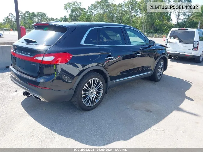 2016 Lincoln Mkx Reserve VIN: 2LMTJ6LP5GBL48682 Lot: 39392308