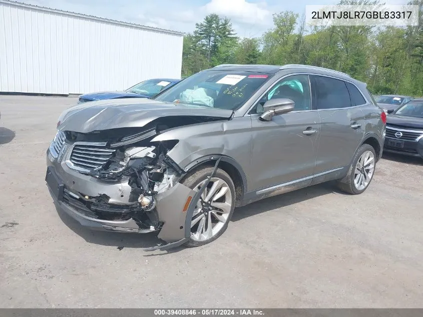 2LMTJ8LR7GBL83317 2016 Lincoln Mkx Reserve